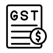 An abstract image featuring a black shape with a bright blue arrow extending diagonally from the bottom right corner. The background is white.